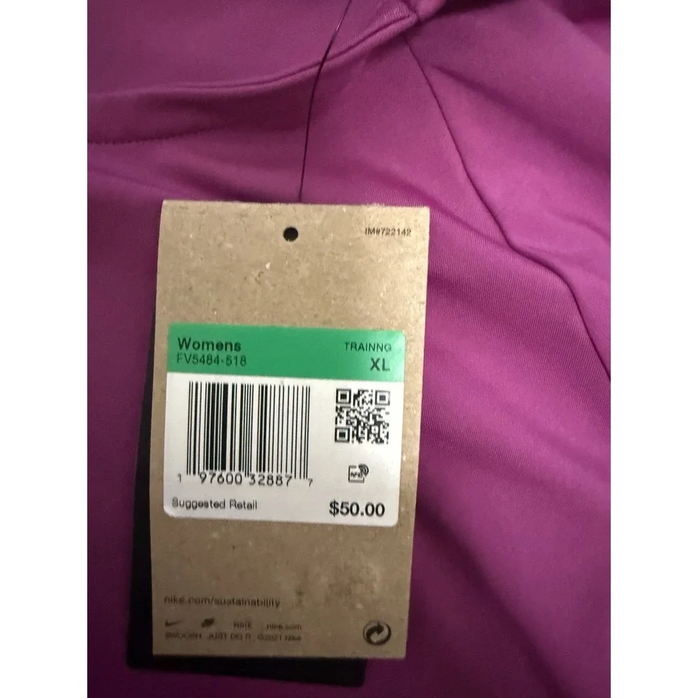 Nike Pro Women Dri-FIT Cropped Long Sleeve Activewear Top Pink NWT size XL. D120